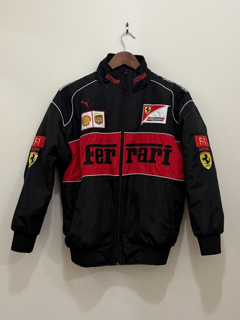 Ferrari Black and Red Racing Bomber Jacket
